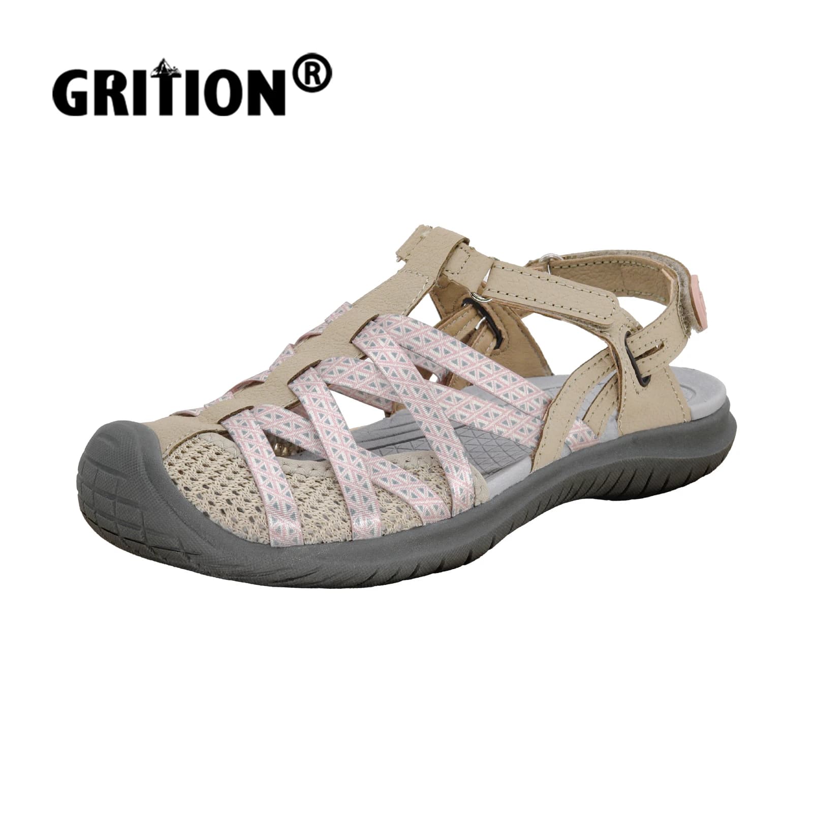 GRITION Women Walking Fashion Sandals Breathable Non-Slip Lightweight Girls Casual Outdoor Hiking Sandals