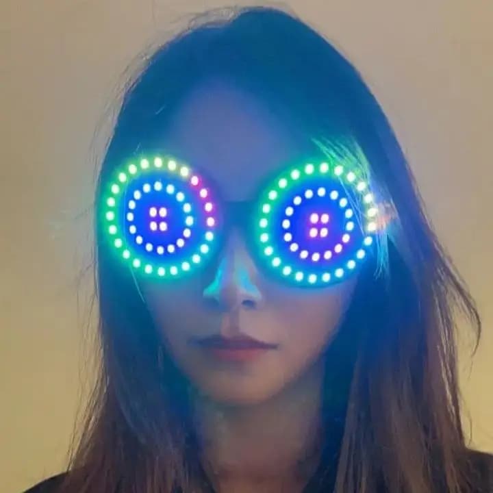 2025 New REZZ LED recharge Led Punk glasses Light up Goggles Rainbow Full Color Spectrum Rave Eye Costume DJ night club Party