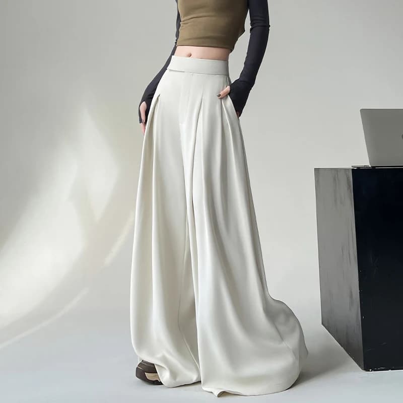 Office Lady Suit Pants for Women Spring Autumn New Fashion High Waist Wide Leg Pants Trousers Streetwear