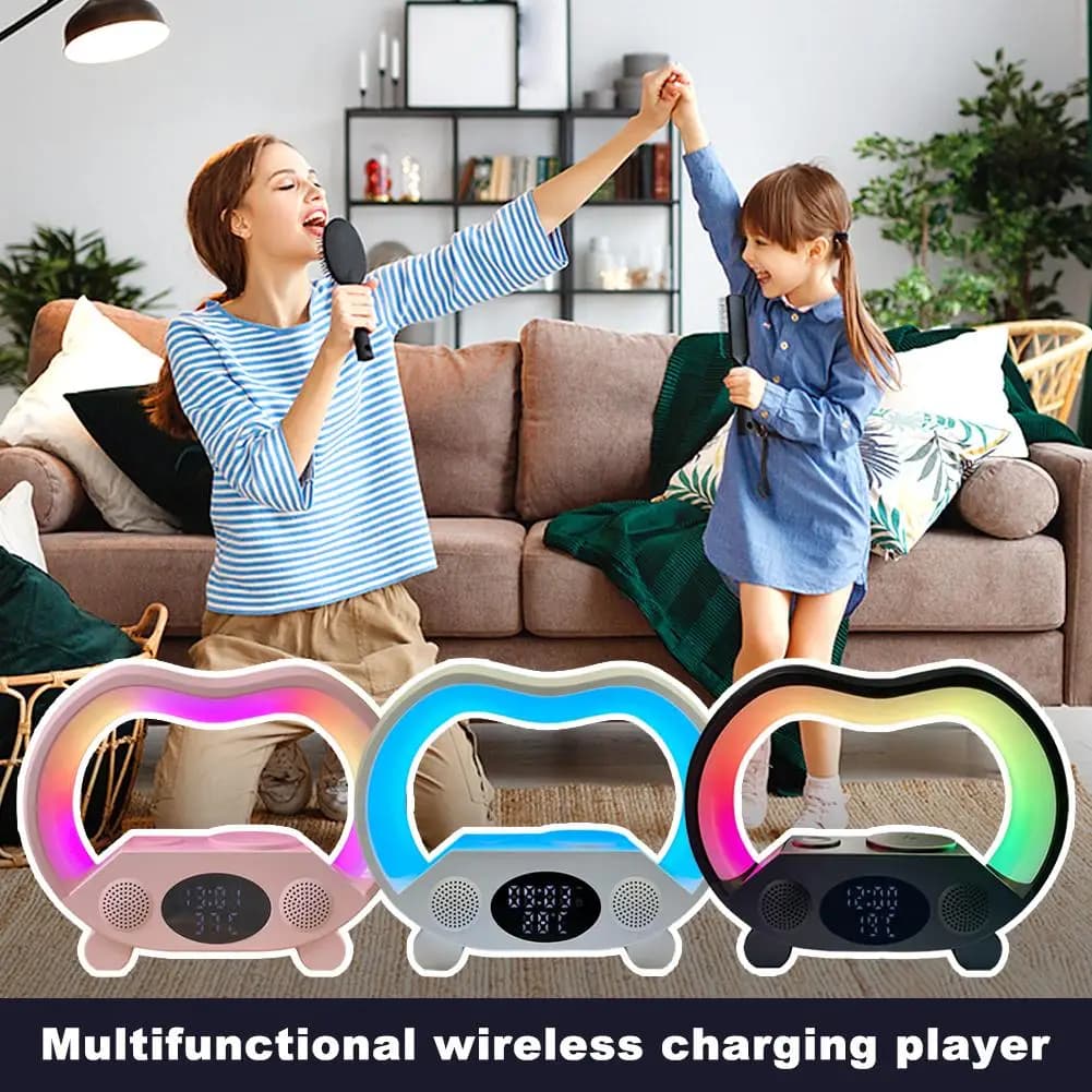 Multifunction Rgb Night Light Wireless Bt Speakers Fast With Up Wireless Sunrise Charging Alarm Bedroom Clock Wake Li I3k6
