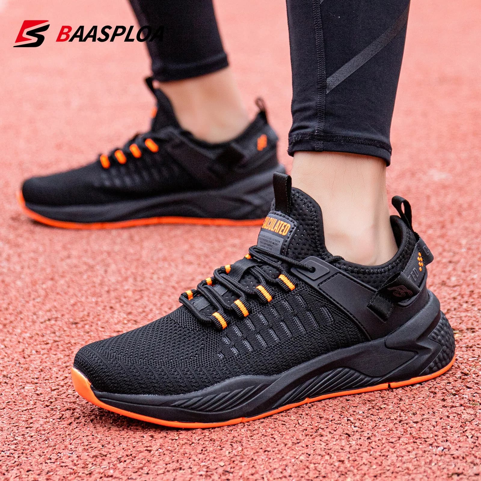 Baasploa Lightweight Running Shoes For Men 2023 Casual Men's Designer Mesh Sneakers Lace-Up Male Outdoor Sports Tennis Shoe