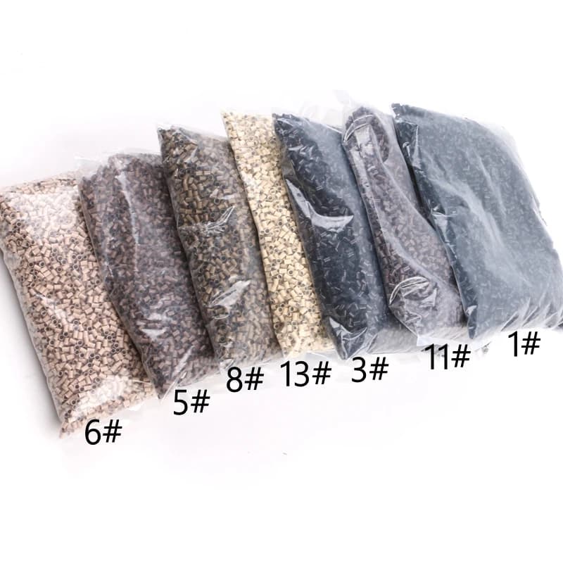 10 000pcs 4036x6  4.0mm Long Euro Lock Flared Flaring Micro Copper Tube Rings Beads Links Human Hair Extensions tools