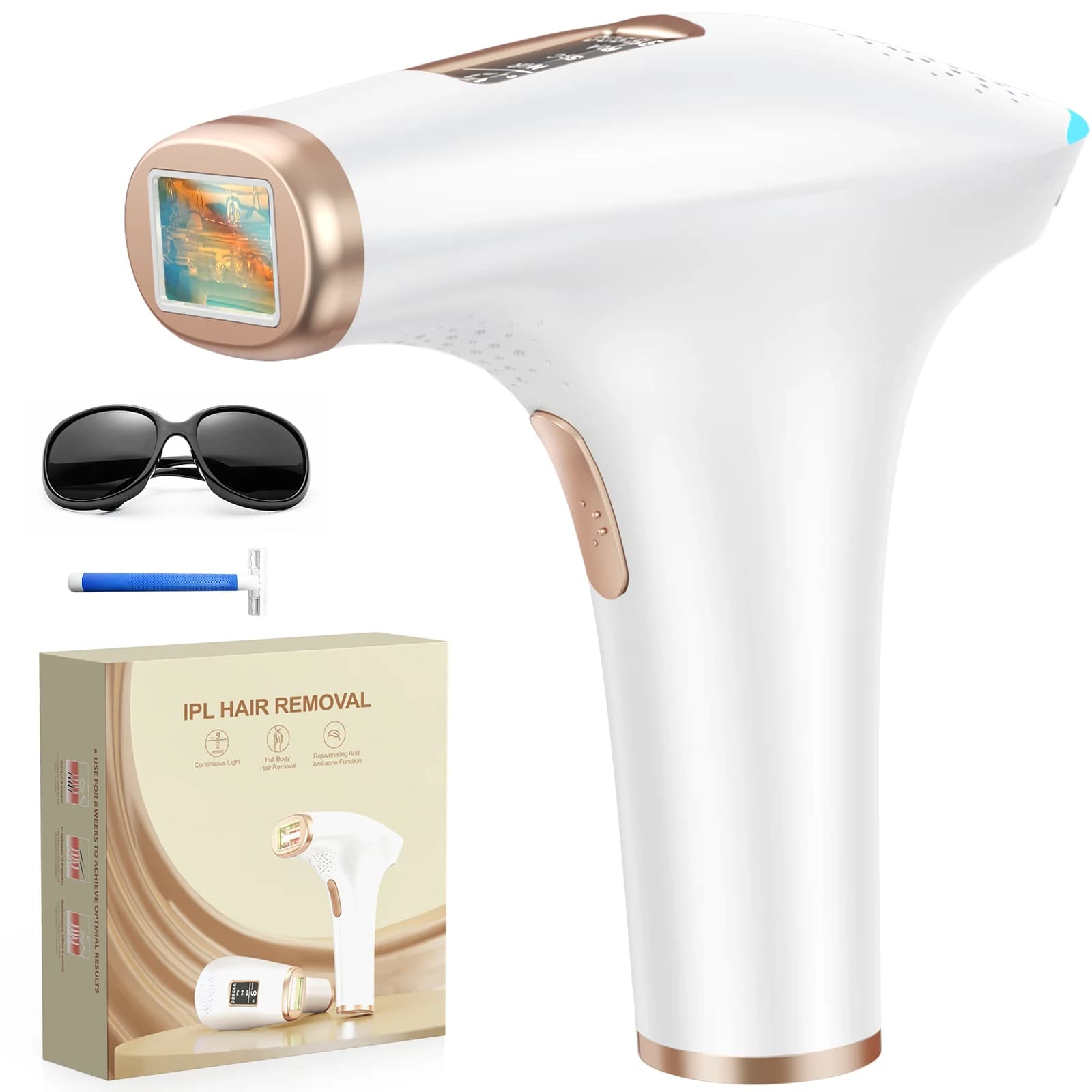 Updated Laser Hair Removal IPL Device 999900+ Flashes 21J Auto/Manual Mode for Men Women Facial Body Bikini  in 4 Weeks Home Use