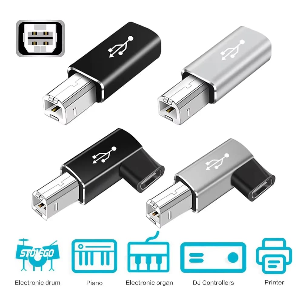Suitable for type-c to square usb adapter electric piano electronic printer adapter TYPE-C female head to MIDI head drum