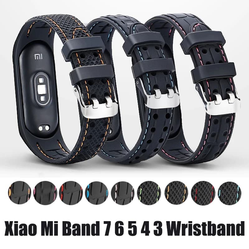 Strap For Mi Band 7 6 Bracelet Sport belt Silicone Replacement Smartwatch Bracelet Watchband correa Xiaomi mi band 6 5 4 3 strap
