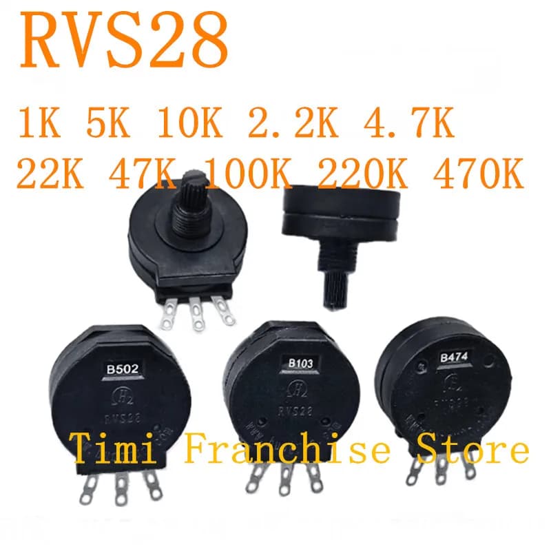 RVS28P-B102 2W 1K 5K 10K 2.2K 22K 4.7K 47K 100K 220K 470K  RVS28 B104 3PIN Original new Electric welding machine potentiometer