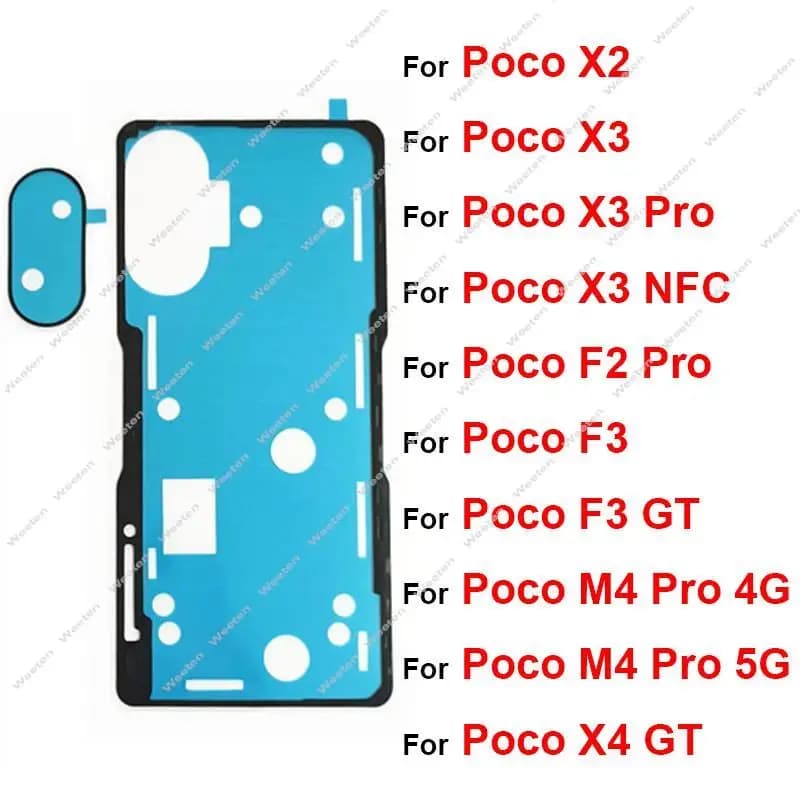 Rear Battery Housing Door Cover Adhesive Glue For Xiaomi Poco X2 X3 X3Pro X3NFC Poco M4 F2 Pro F3 X4 GT Back Camera Sticker Tape