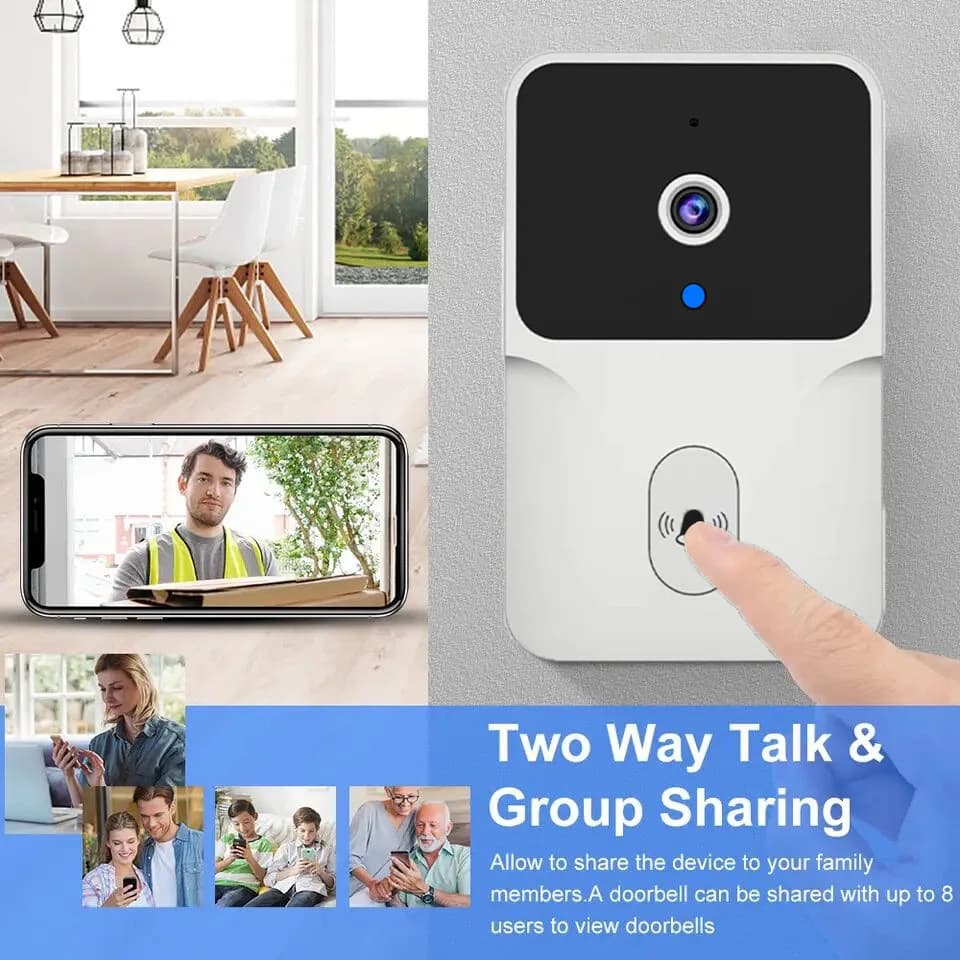 Tuya WiFi Video Doorbell Smart Home Wireless HD Camera Motion Detection Wireless Rechargeable Battery Outdoor Visual Doorbell