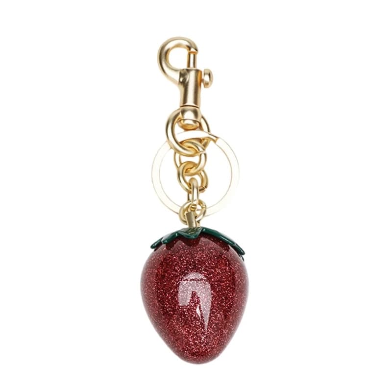 Elegant Strawberry Pendant Key Holder Small Bag Ornament Fashionable Bag Charm Unique Strawberry Accessory for Daily
