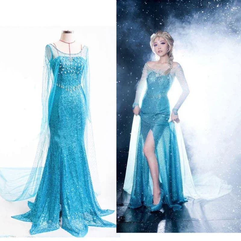 Disney Frozen 2 Princess Dress Women's Halloween Birthday Party Ball Cosplay Elsa Queen Sequined Dresses Women's Christmas Gifts
