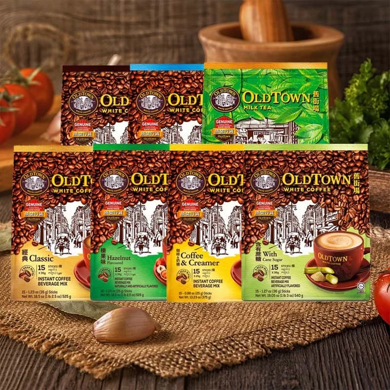 OldTown White Coffee 13.24/14.83/18.53/19.06/20.12oz(375/420/525/540/570g)*1 Pack sugar free instant white coffee