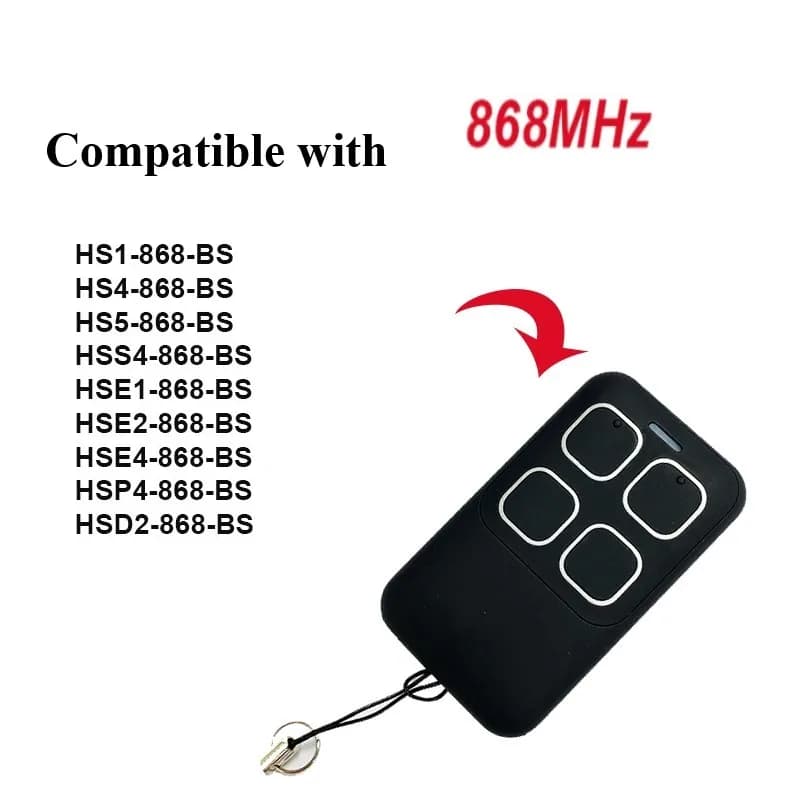 For 868MHZ HSE2 HS4-868-BS HS5-868-BS Wireless Handheld Transmitter Garage Door Command Opener Remote Control