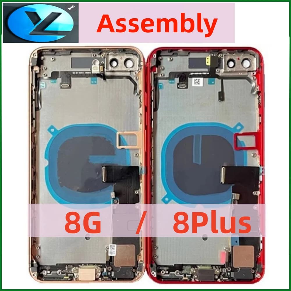 For iPhone 8 8 Plus Battery Back Cover,Middle Case,SIM Card Tray,Soft Case Cable Installation,For iPhone 8 8Plus Housing chassis