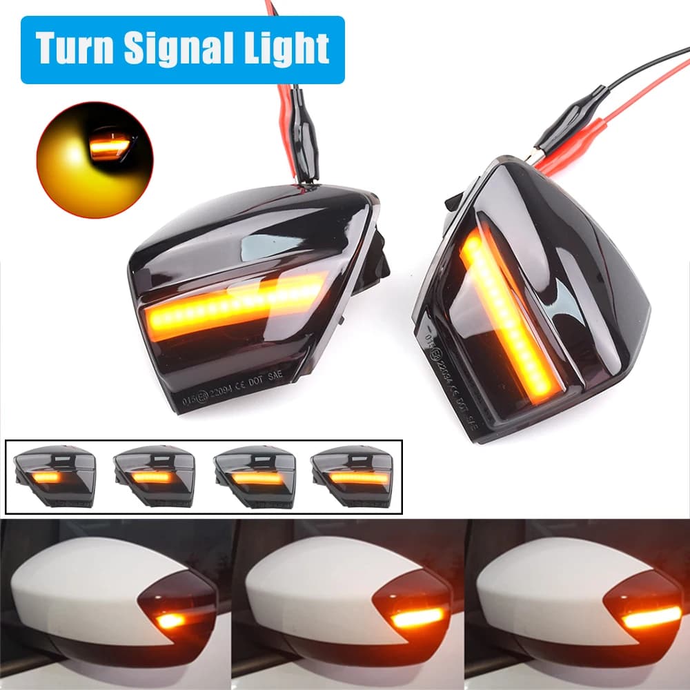 2X For Ford S-Max 07-14 Kuga C394 08-12 C-Max 11-19 LED Dynamic Turn Signal Light Side Mirror Sequential Blinker Indicator Lamp