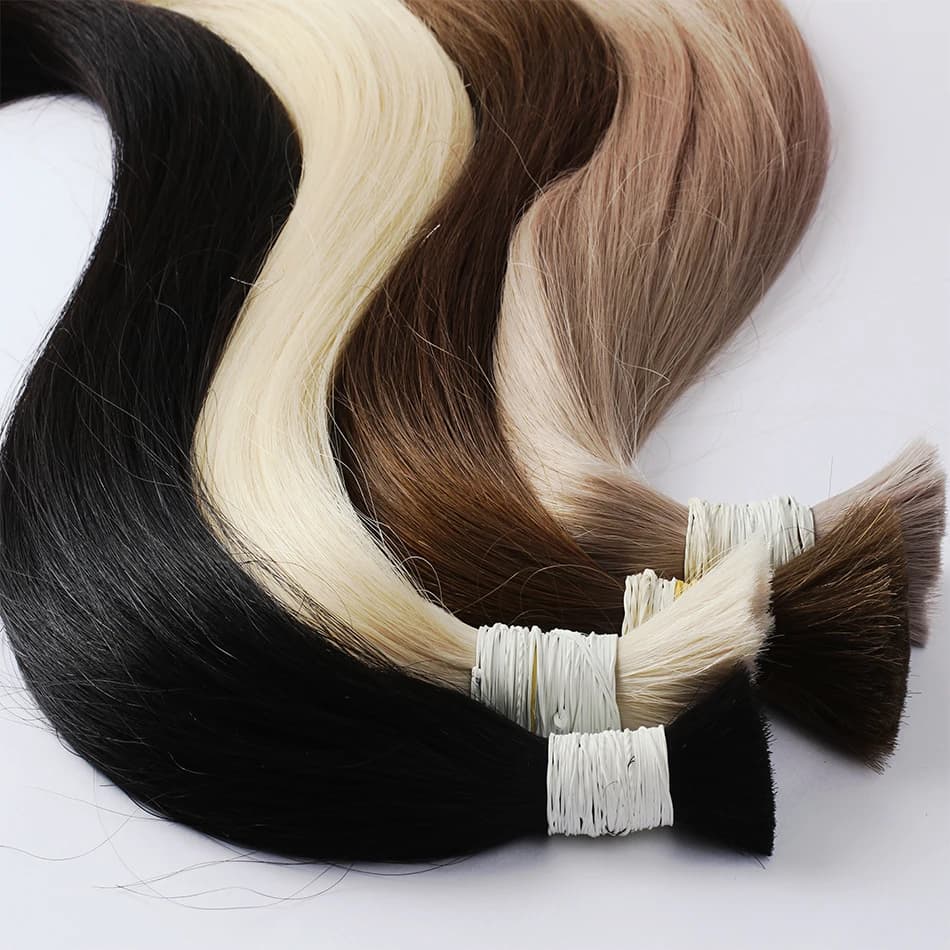 613 Striaght Human Hair No Weft 100% Virgin Bundles Highlight Original Bulk Extensions Russian Natural Unprocessed Blonde Braidi