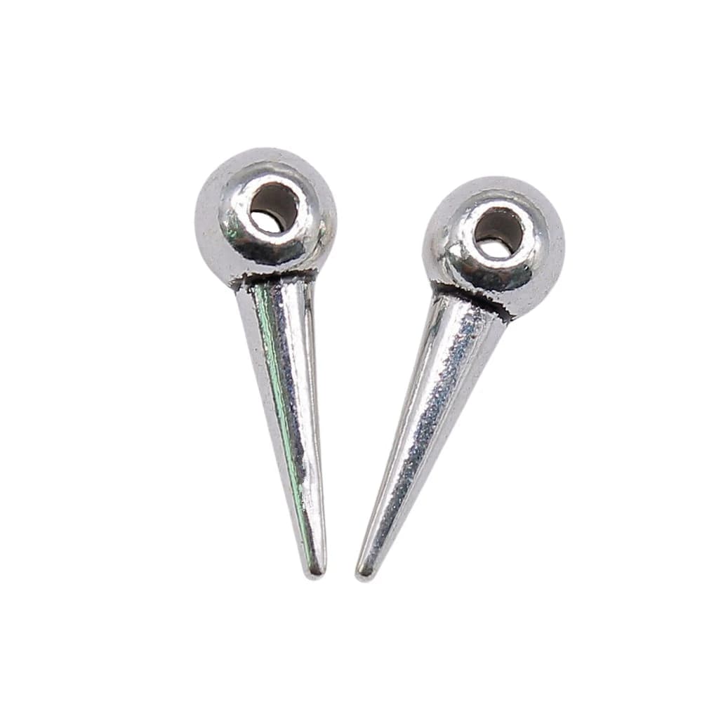 5pcs/lot 21x7x7mm Awl Taper Spacer Beads For Jewelry Making Antique Silver Color 0.83x0.28x0.28inch