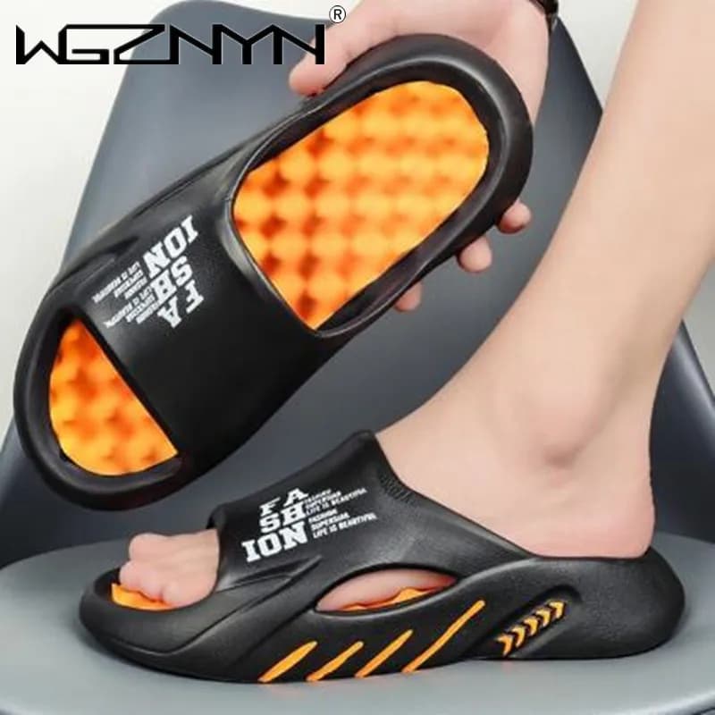 2023 Summer Men Massage Slippers Sides Indoor Outdoor Sandals Beach Casual Shoes Soft Sole Slides Men Flip-flops Men's Sandals