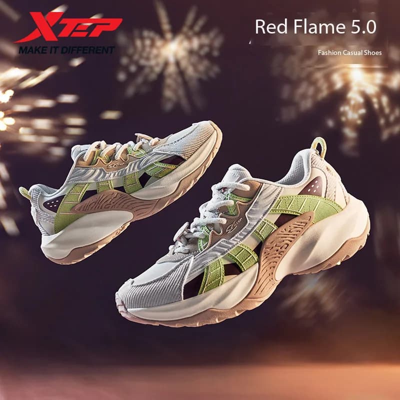 Xtep Flame 5.0 Cotton Shoes For Men 2024 Winter Soft Trendy Retro Sports Shoes Comfortable Stability Sneakers 976419370048