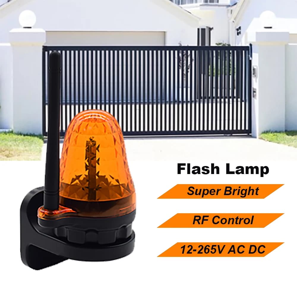 Universal 24V AC/DC 230VAC LED Signal Alarm Light Emergency Warning Lamp wall mount for Automatic Garage Door Gate Opener