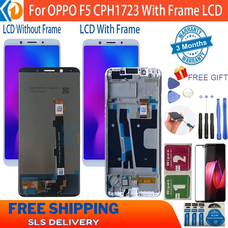 6.0“Original For OPPO F5 Youth CPH1725 LCD Display Touch Screen Digitizer Assembly Parts For Oppo F5 CPH1723 CPH1727 LCD Display
