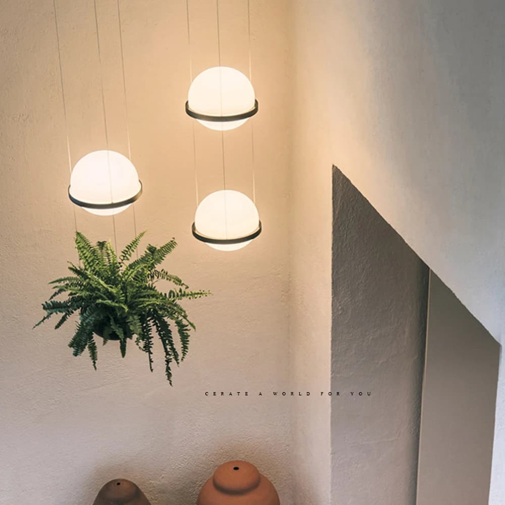 Modern Glass ball pendant light Led Nordic Palma suspension Lamp Restaurant Living room Bedroom Bar decor plant pendant light