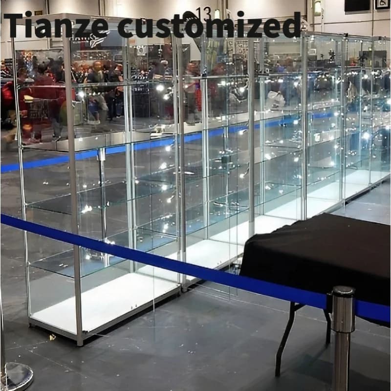 Customized-6ft High LED Glass Showcase Aluminum Frame Display