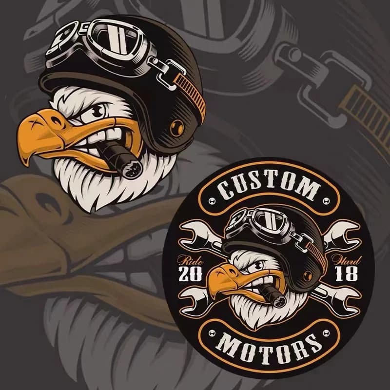 Motorcycle Sticker Owl Texture Retro Helmet Sticker Car Sticker Electric Body Decoration Scratch Cover Sticker