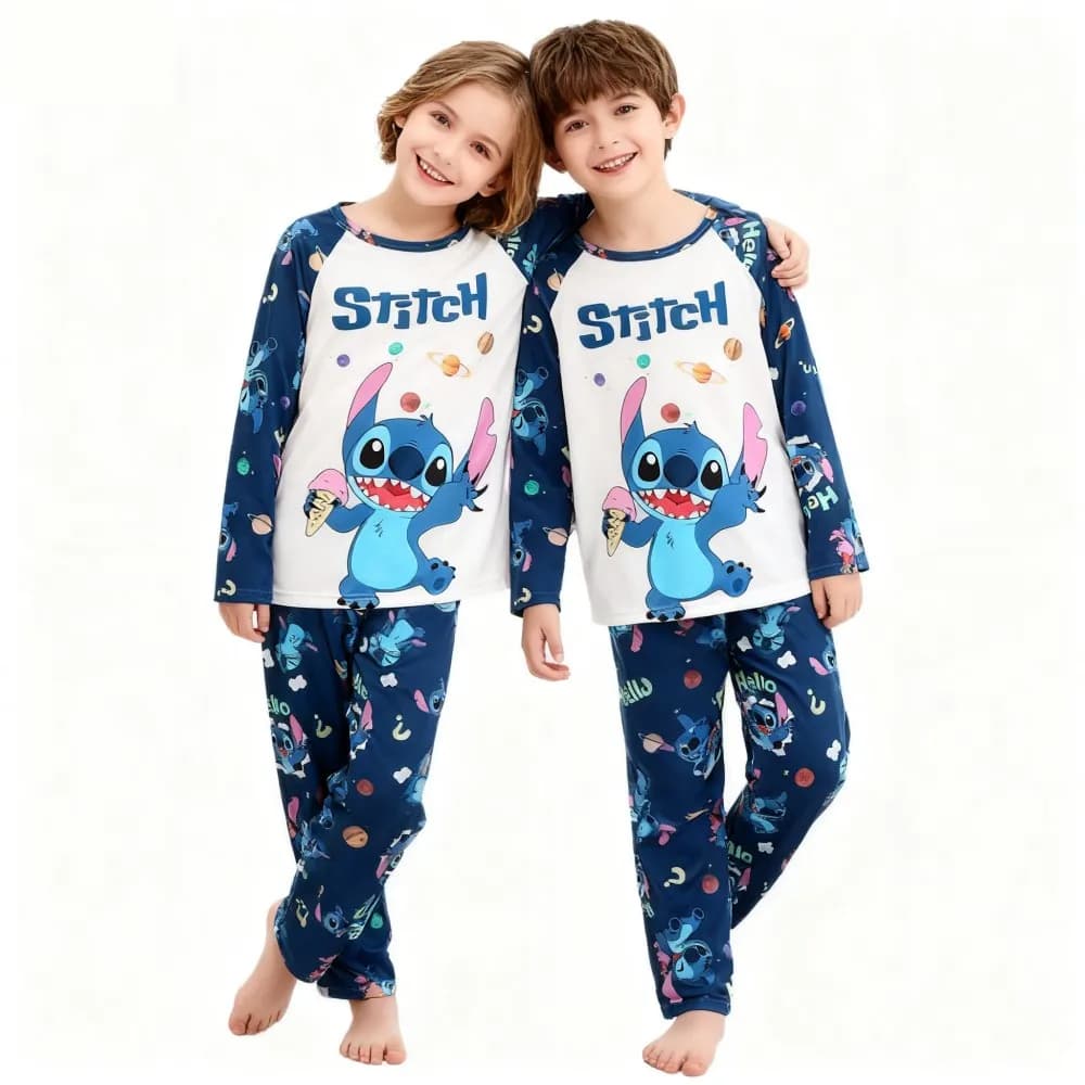Full Sleeve Boys Stitch Pajama Sets Soft and Comfortable Baby Pajamas Kids Pyjamas Children's Sleepwear Loungewear for 2 to 14Yr
