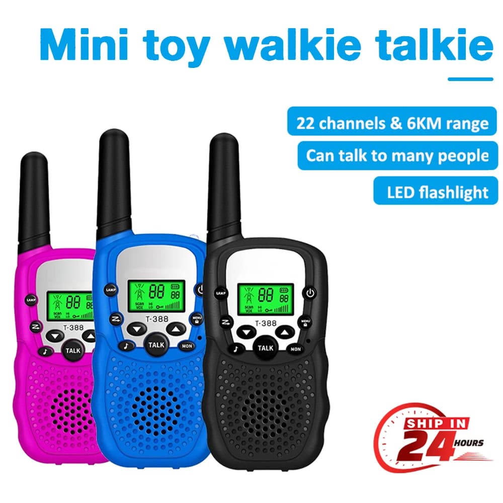 2PCS Kids Walkie Talkie Handheld Transceiver 6KM Receiver Two Way Radio Walkie-Talkie Radio Comunicador Mini Toys For Boys Girls