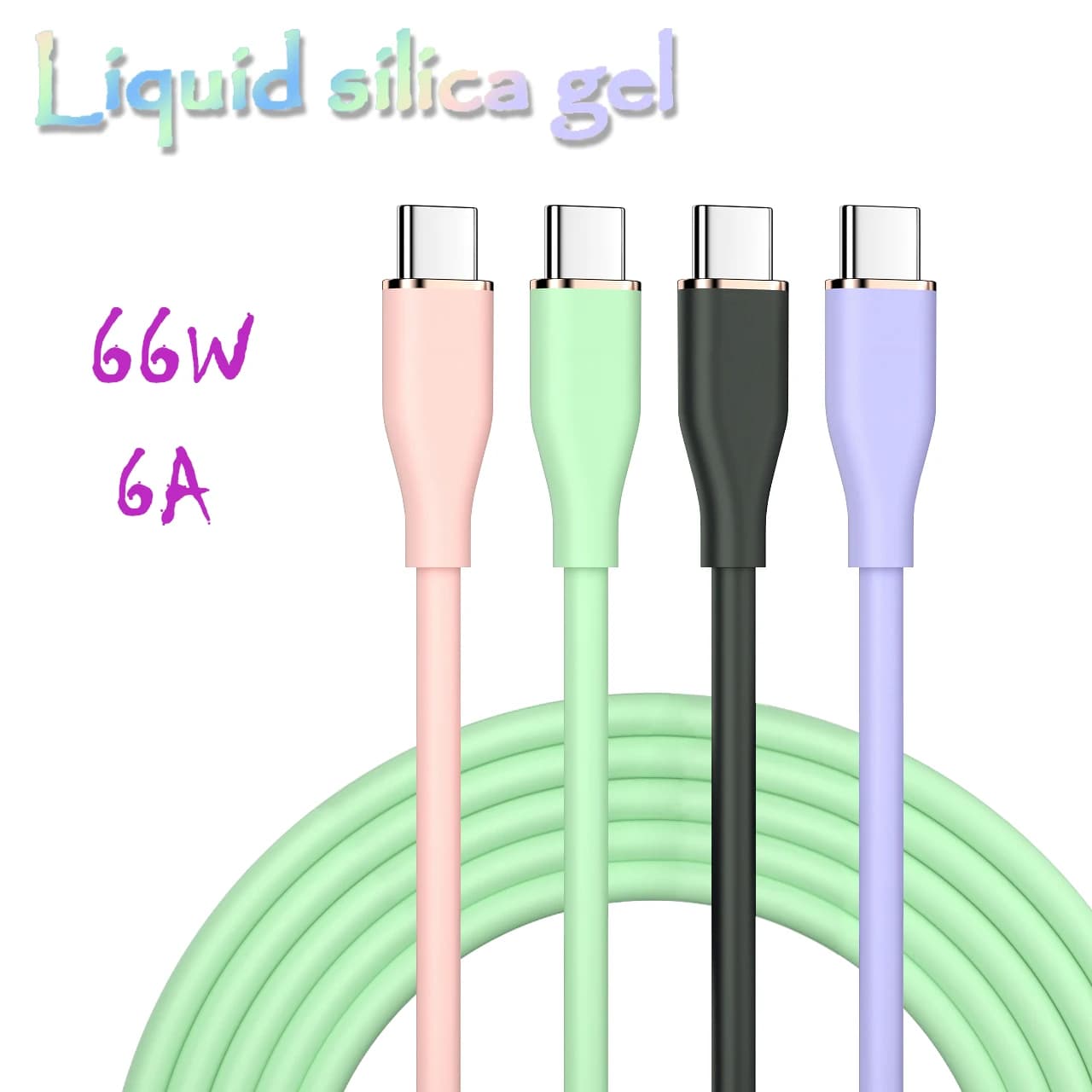UGOURD Liquid Silicon Type C To C Fast Charging Cable USB to C  PD 60W Huawei  SCP 66W For Huawei Xiaomi iPhone15 Plus Pro Max