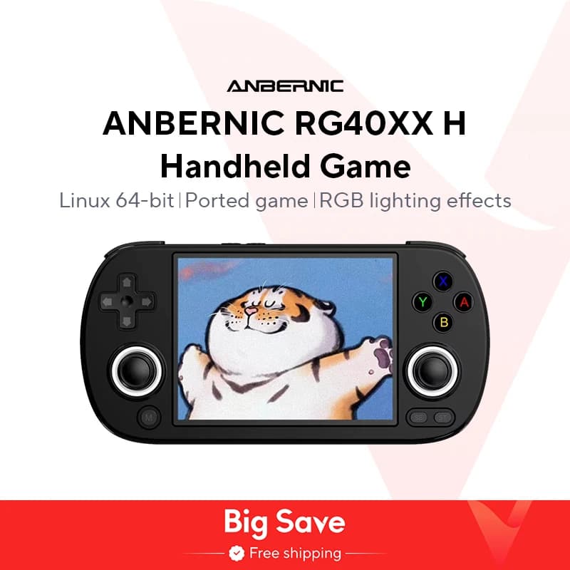 ANBERNIC RG40XX H 64 Bit Linux Retro Handheld Game Console 4.0'' IPS Screen Supports 5G WiFi Bluetooth HDMI-TV Output RG40XXH