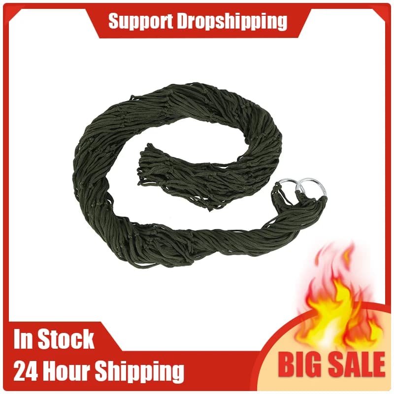 Portable Outdoor Sport Hammock, Outdoor Camping Hammock Mesh Net for Garden Beach Yard Travel Garden Swing Hanging Bed