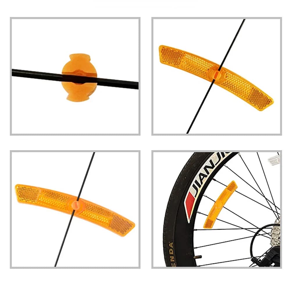 4pcs Bike Spoke ReflectorMountain Bike Steel Rim Spoke Reflectors NoBattery Safety Sign Bicycle Accessories