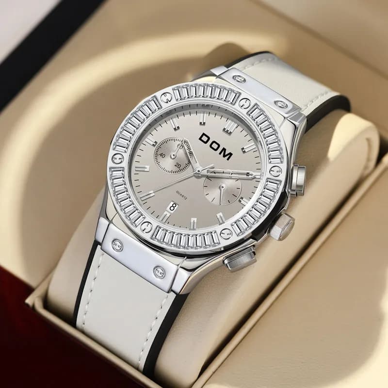 DOM 1658 Top Brand Luxury Watches For Women Fashion Creative Leather Bracelet Women's Watch Ladies Quartz Wristwatch Reloj Mujer