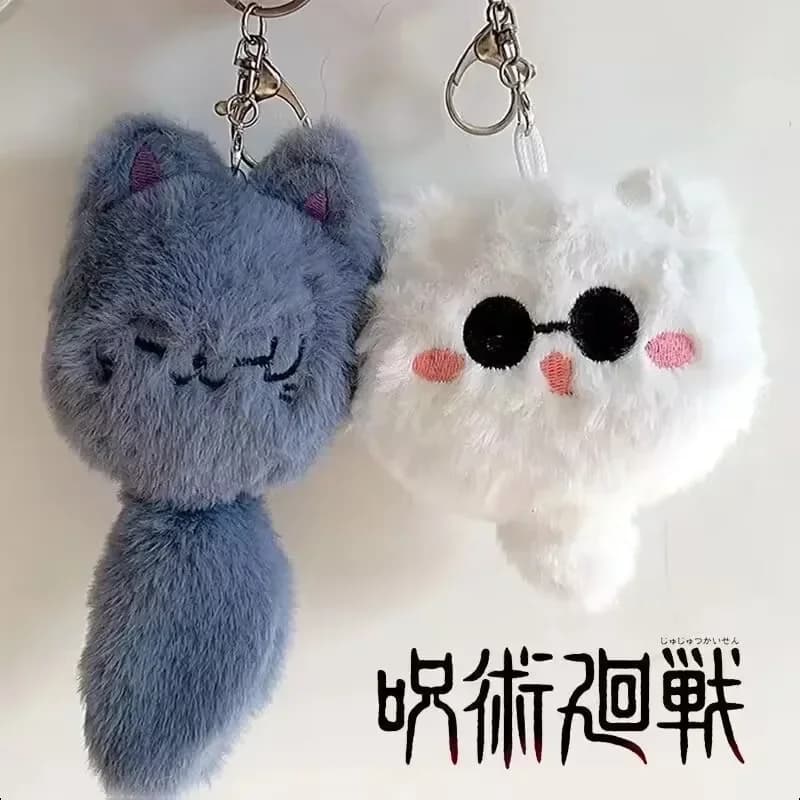 Satoru Gojo Geto Suguru Cat Plush Doll Pendant Keyrings Accessories Anime Jujutsu Keychain Key Chains Gifts Anime Satoru Gojo