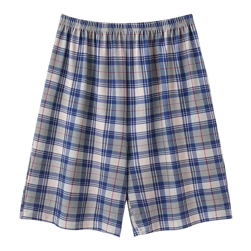 Plaid Men Pajamas Shorts Summer Soft Modal Elastic Waist Short Pants Casual Breathable Short Bottoms Sleepwear pijama hombre
