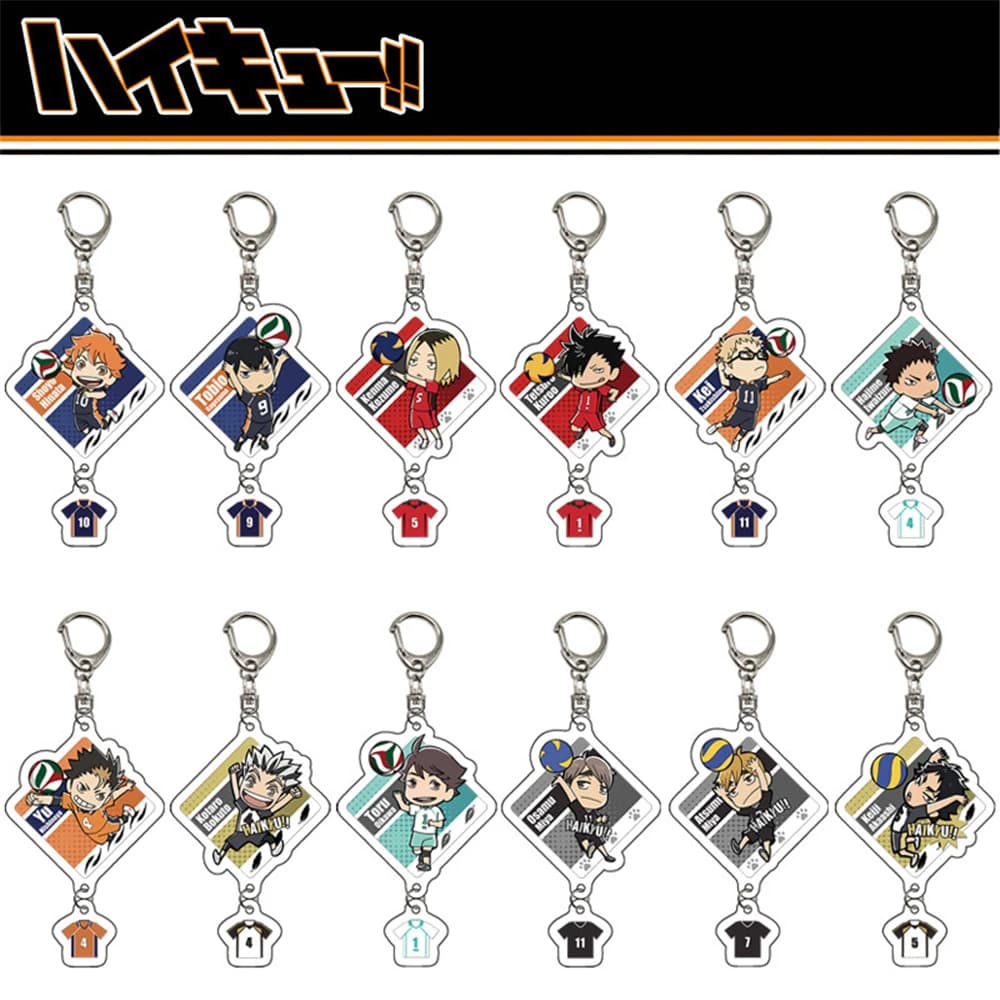 Anime Haikyuu!! Hinata Shoyo Yu Nishinoya Korai Hoshiumi Cosplay Costume Acrylic Key Chain Keychain Accessories