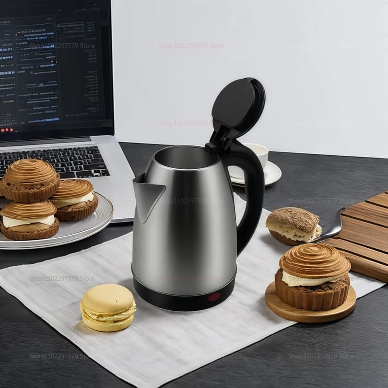 Portable 2L Stainless Steel Electric Travel Kettle for Tea Coffee Water Boiler Pot Family Trip Kitchen Smart Hot Water Maker