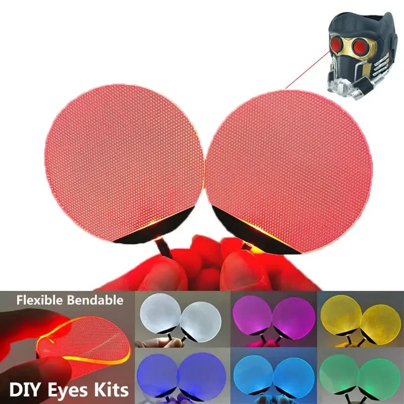 Halloween Flexible Bendable Round DIY Led Light Eyes Kits For Cosplay Star-Lord Helmet Masks Eye Light Accessories Gift