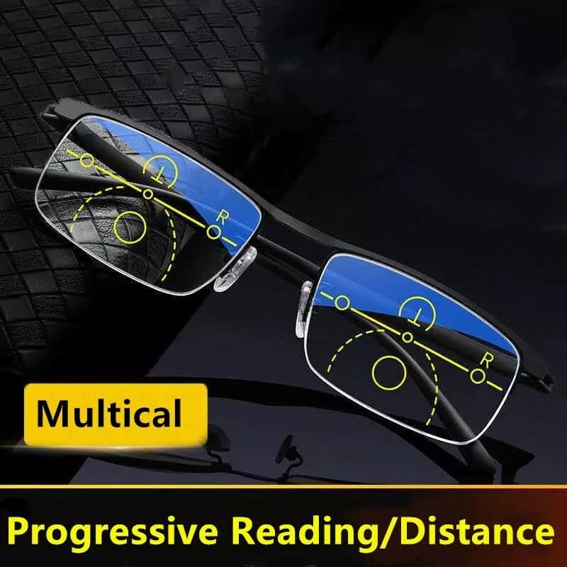 Multifocal Progressive Reading Glasses for Business Office Computer Eyeglasses with Anti Blue Light Presbyopic Lens Eyewears