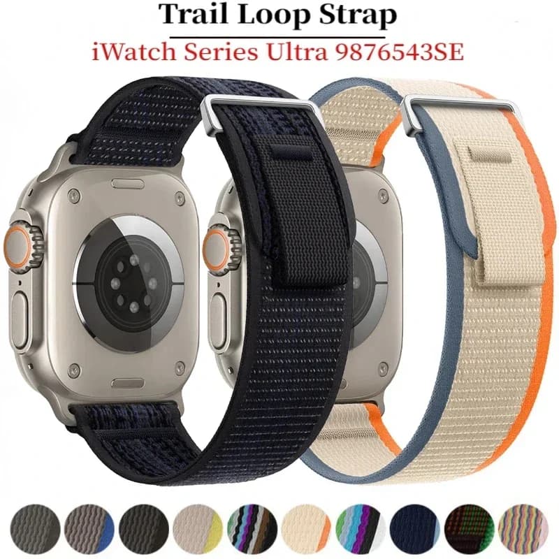 Trail Loop Nylon Strap For Apple Watch Ultra 2 49mm Series 10 987 46mm 42mm 45mm 41mm Sport Wristband iWatch 654 SE 44/40mm Band