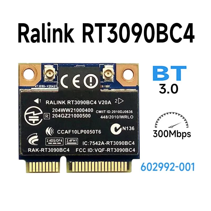 Ralink RT3090BC4 WiFi N Bluetooth 3.0 PCI-e Card 300M 602992-001 802.11n WIFI CARD WLAN RT3090