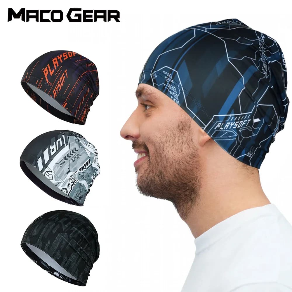Men Print Cap Breathable Soft Scarf Running Cycling Sports Beanie Tennis Riding Quick Drying Hat Bicycle Headband Summer Women