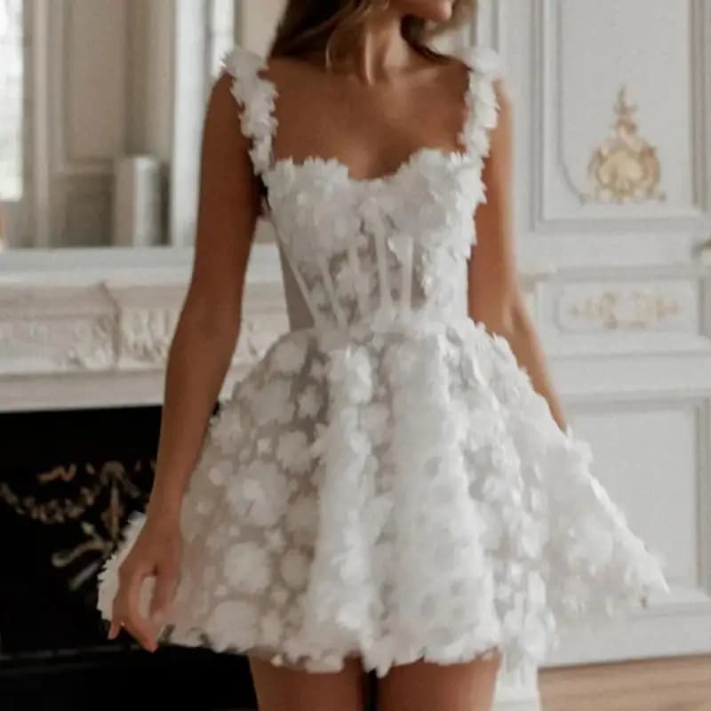 NB15 Customized Flower Short Prom Dresses O -Neck Sexy Mini Party Occasion Dress Homecoming Clubwear sukienki koktajlowe 칵테일드레스