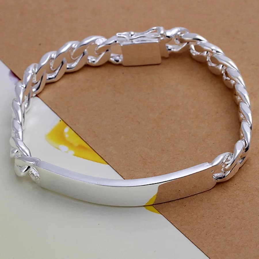 Charm Silver Color Design Noble Pretty 10mm Mens Chain Jewelry Fashion Geometric Bracelet Free Shipping Factory Price