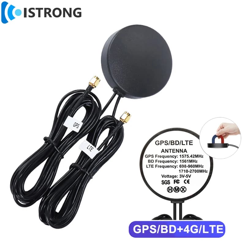 Car GPS/BD/4G/LTE Sucker Antenna Outdoor Positioning Signal Booster Long Range Amplifier SMA Male for GPS Navigator Receiver