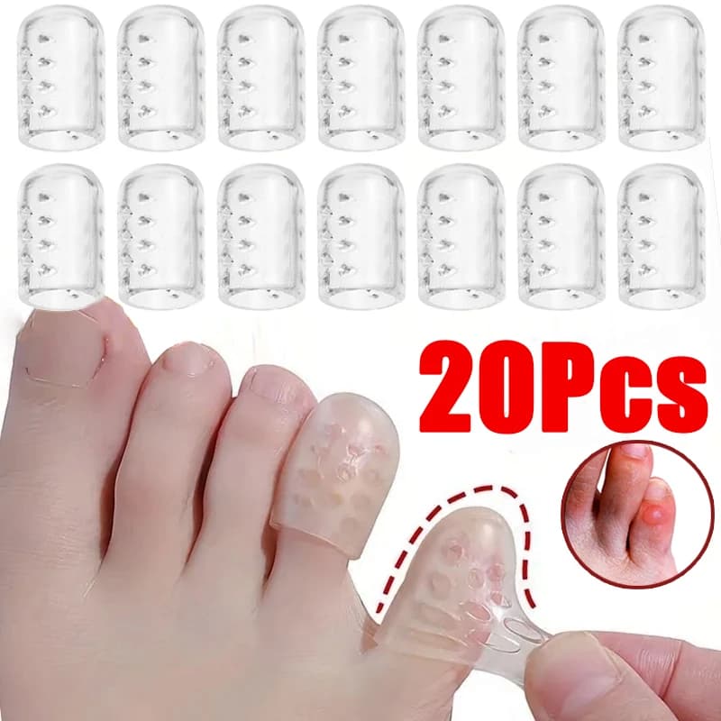 Transparent Soft Silicone Toe Caps Breathable Anti-Friction Toe Protector Prevents Blisters Toe Caps Cover Pain Relief Foot Care