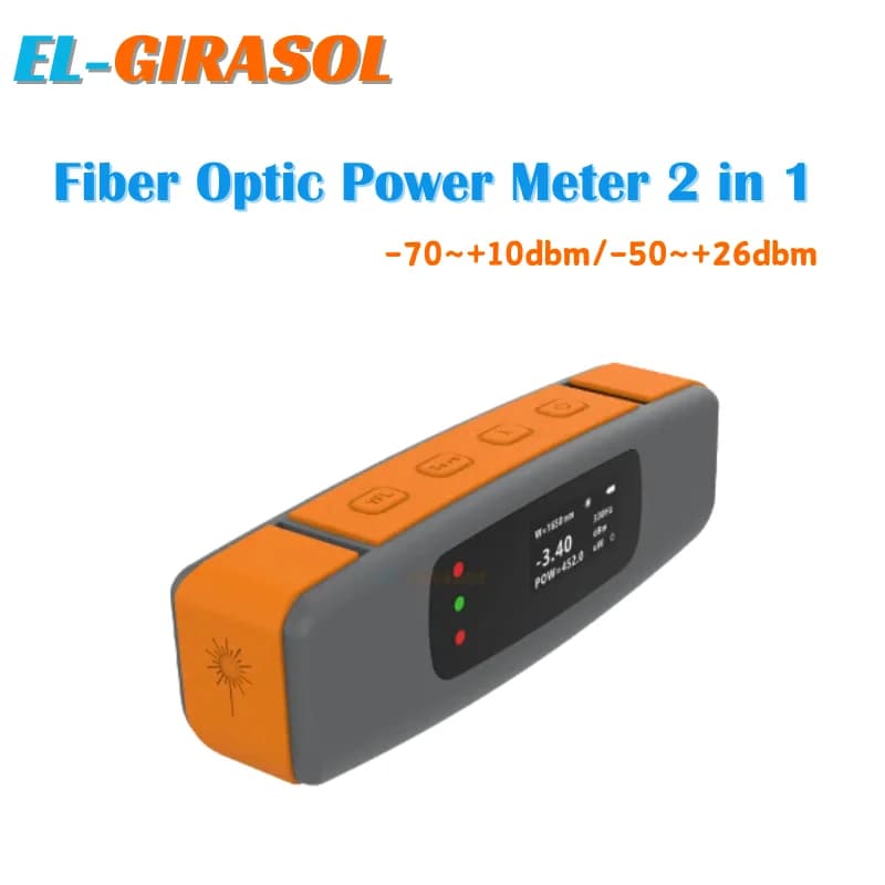 Optical Power Meter 2 in 1 Mini Rechargeable OPM -70~+10dbm/-50~+26dbm Visual Fault Locator VFL 2/5/10/20/30/50mw Built in FTTH