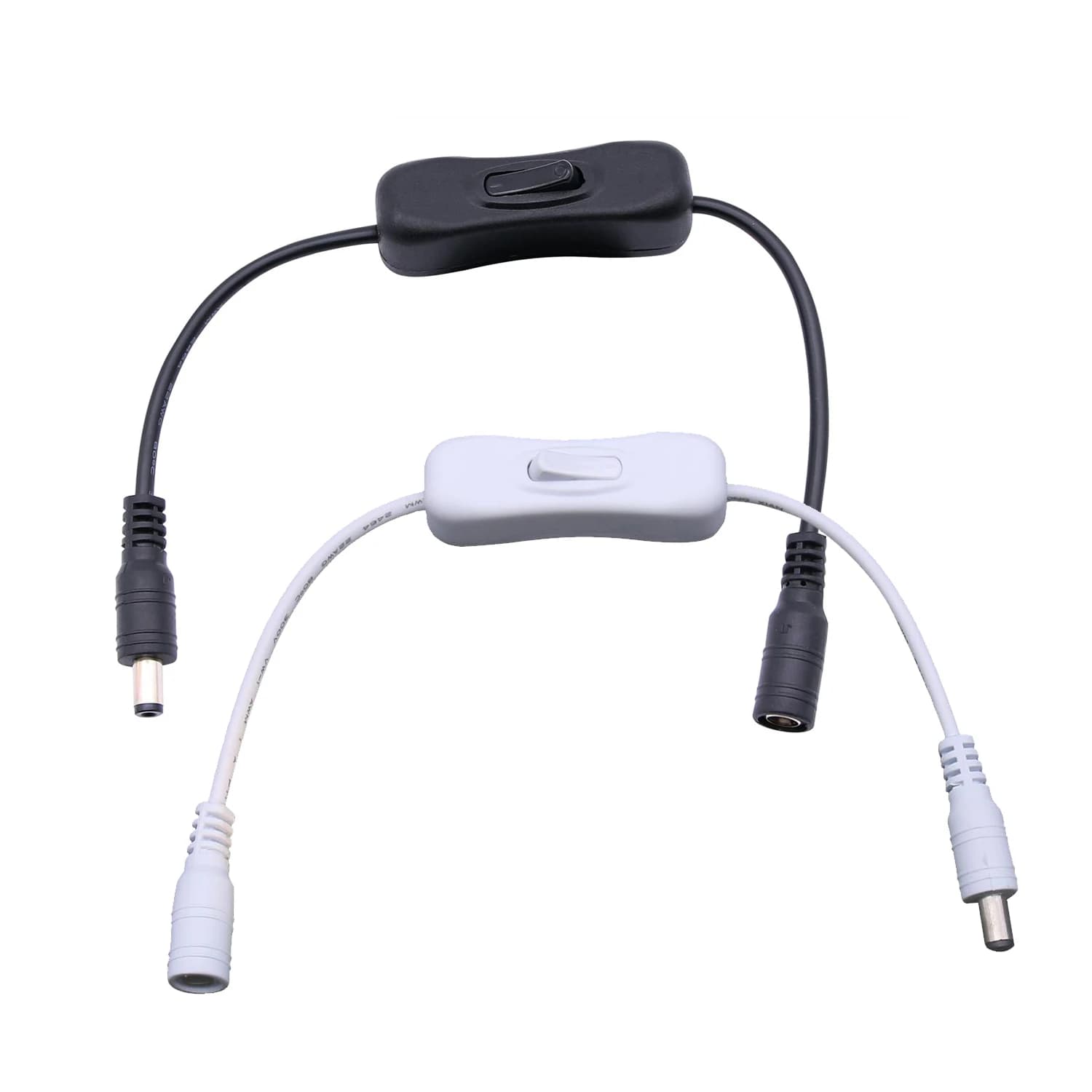Inline 304 Switch On Off with Female Male Power Cable 5.5x2.1mm DC Connector Switch 5V 12V 24V for CCTV LED Strip Light
