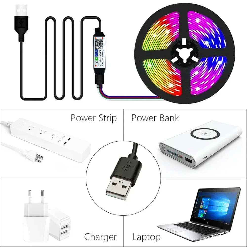 USB 5V Led lamp, application and 24k key remote control, RGB flexible strip diode lamp, used for TV background, perfect indoor a